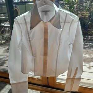 Women's Banana Republic Small Cropped White Shirt